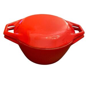 Vintage COPCO Red Cast Iron Dutch Oven - D1